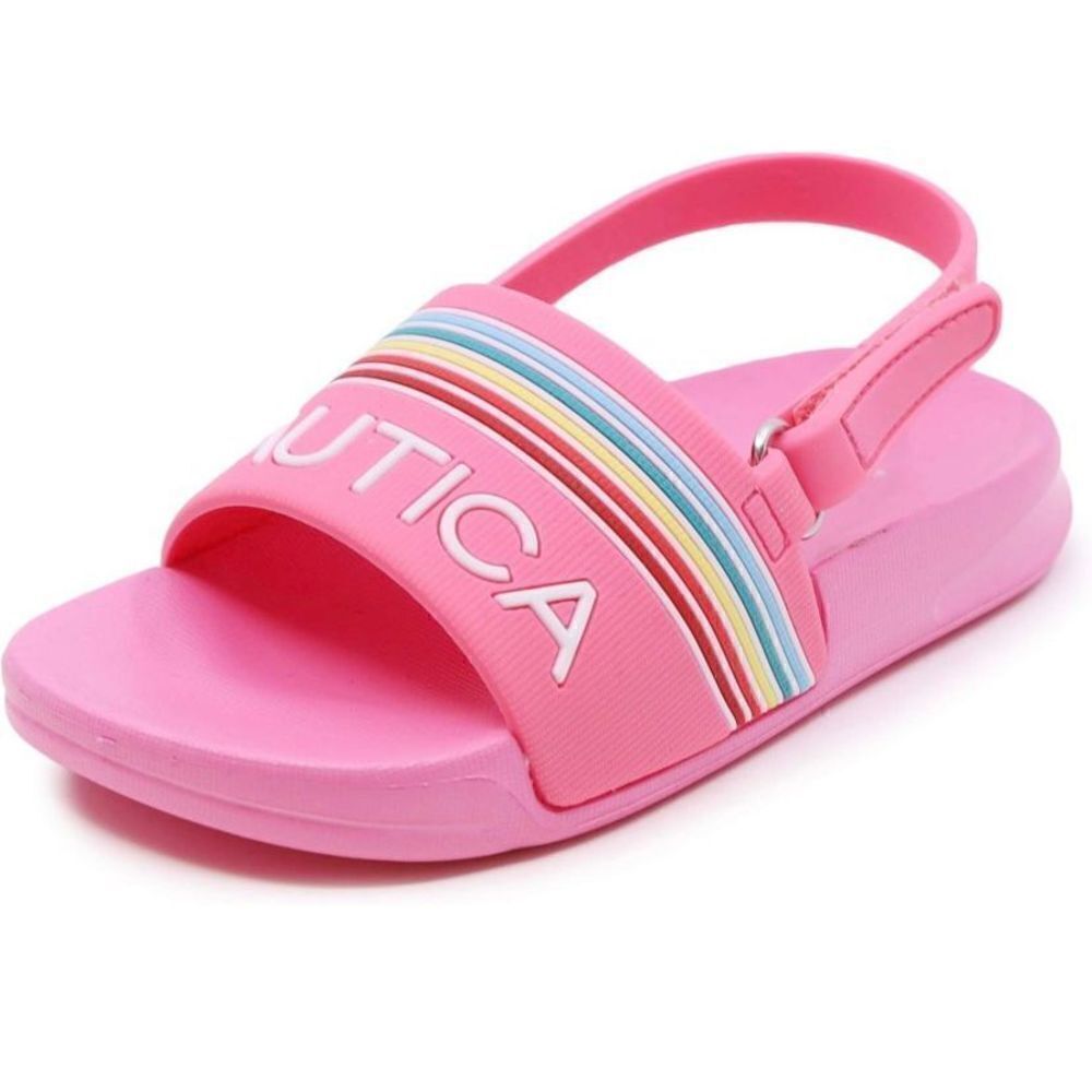 Nautica Girls Slip-On Sling Back Pink Slides Sandals Size 9